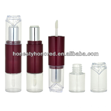 Empty Plastic Cheap Double End Lip Gloss With Lipstick Tube